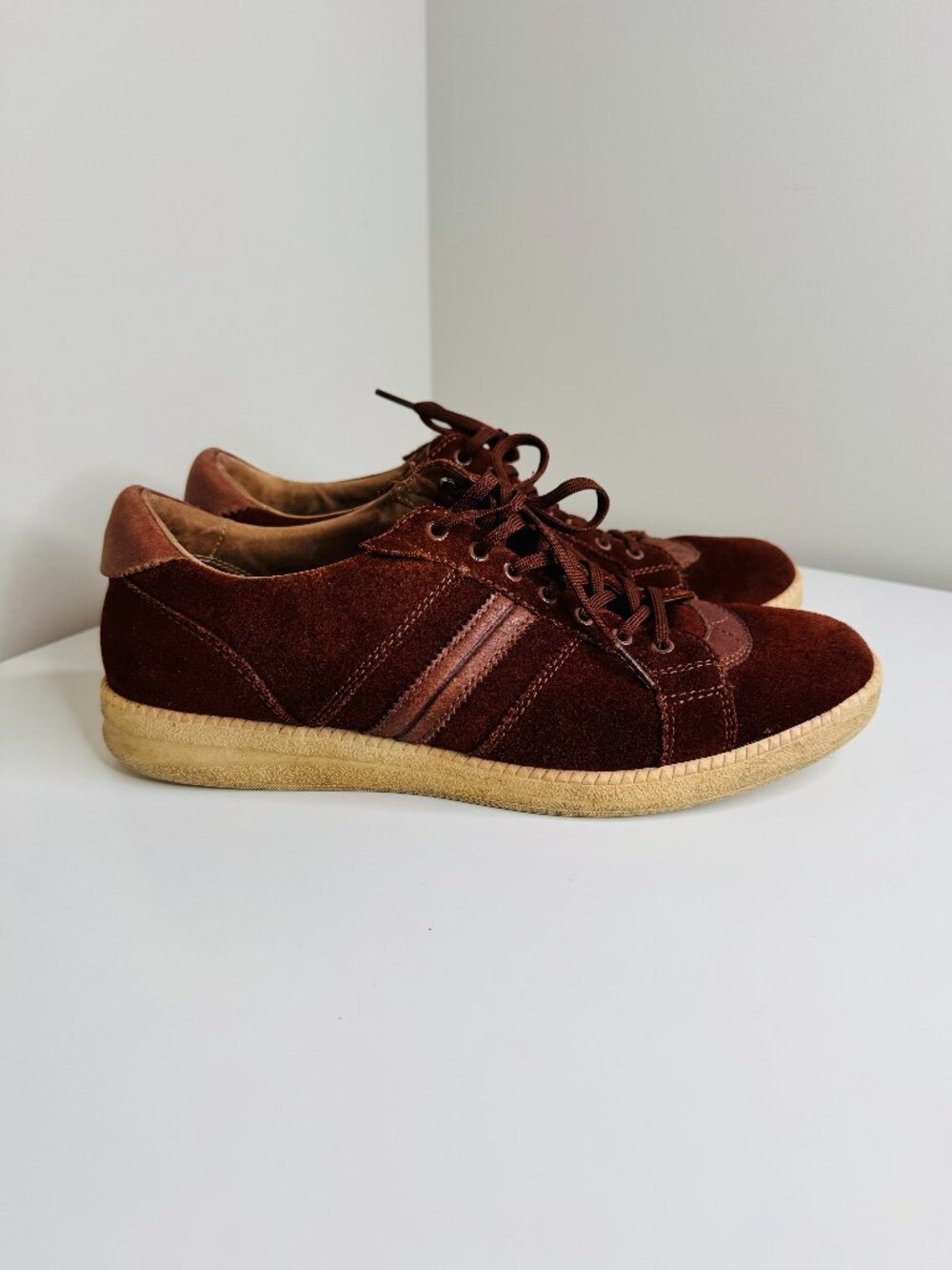 Fossil Mazza Suede Brown Leather Lace Up Sneakers Mens 9.5 FFM0021210